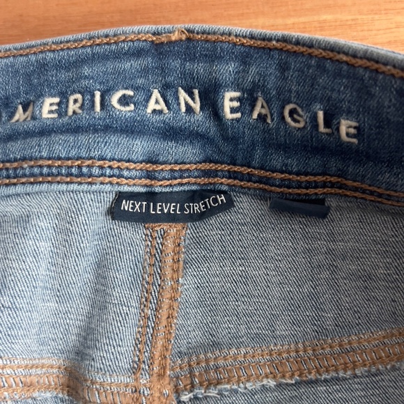 American Eagle Kick Boot wide leg flare jeans women's 8 regular medium wash blue - Picture 2 of 7